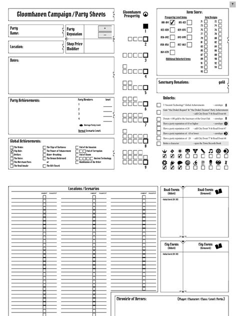 gloomhaven secretary|gloomhaven party sheet pdf.